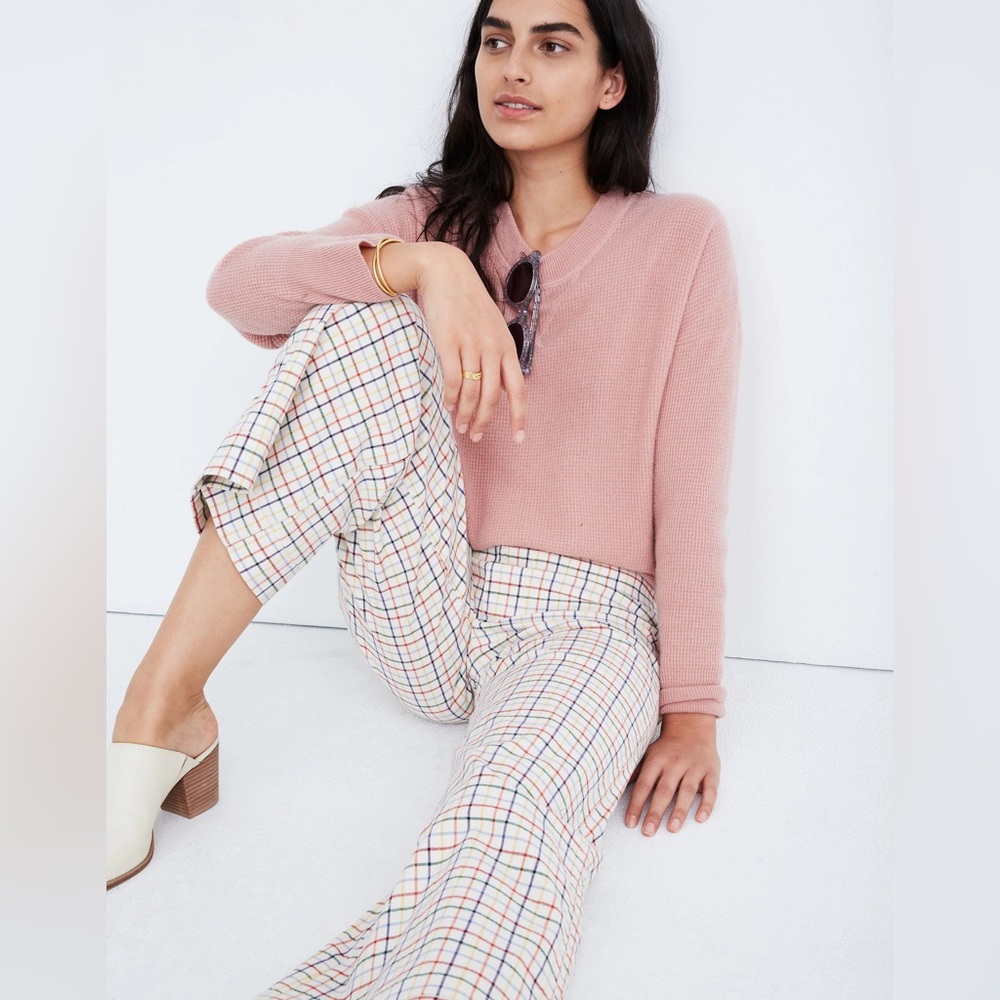 Emmett Wide-Leg Crop Pants in Rainbow Windowpane - Size 26